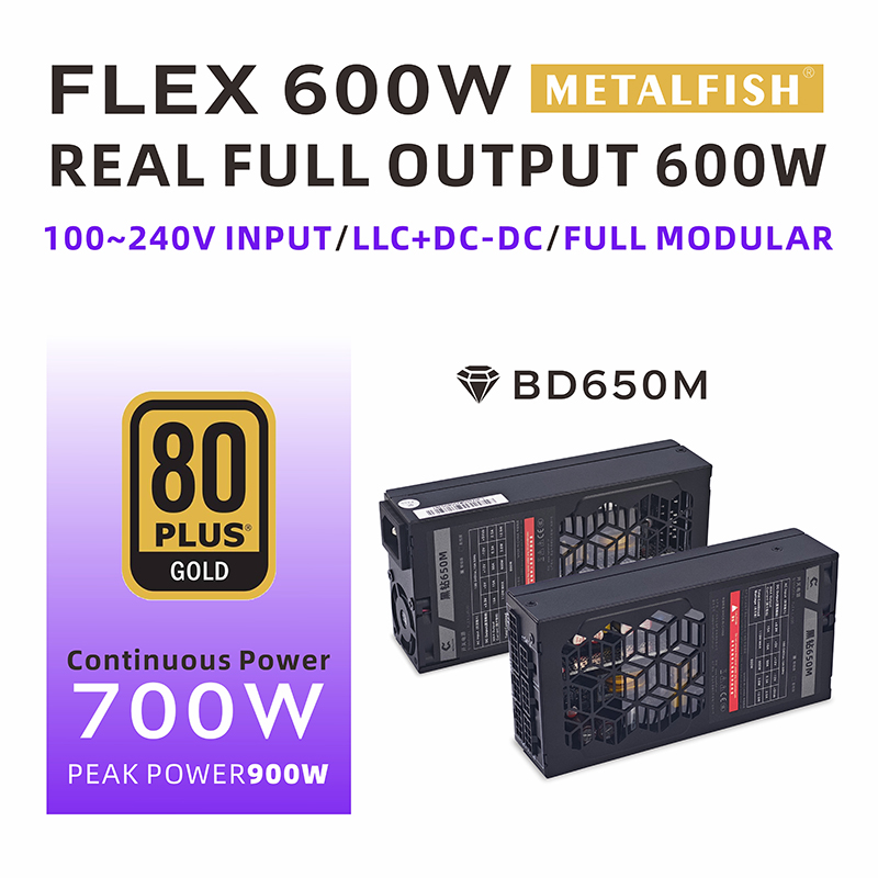 Atx Power Supply 1U Flex 500W - METALFISH Flex 600W مصدر طاقة معياري